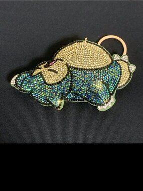 Snorlax Pokemon Rhinestone Plush 3D Doll Bag Charm Keychain Japan Exclusive